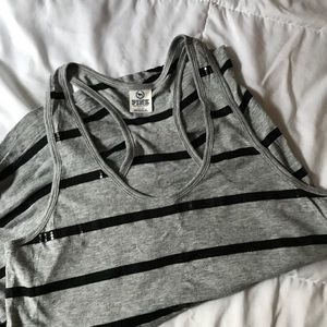 PINK grey/black stripped tank top